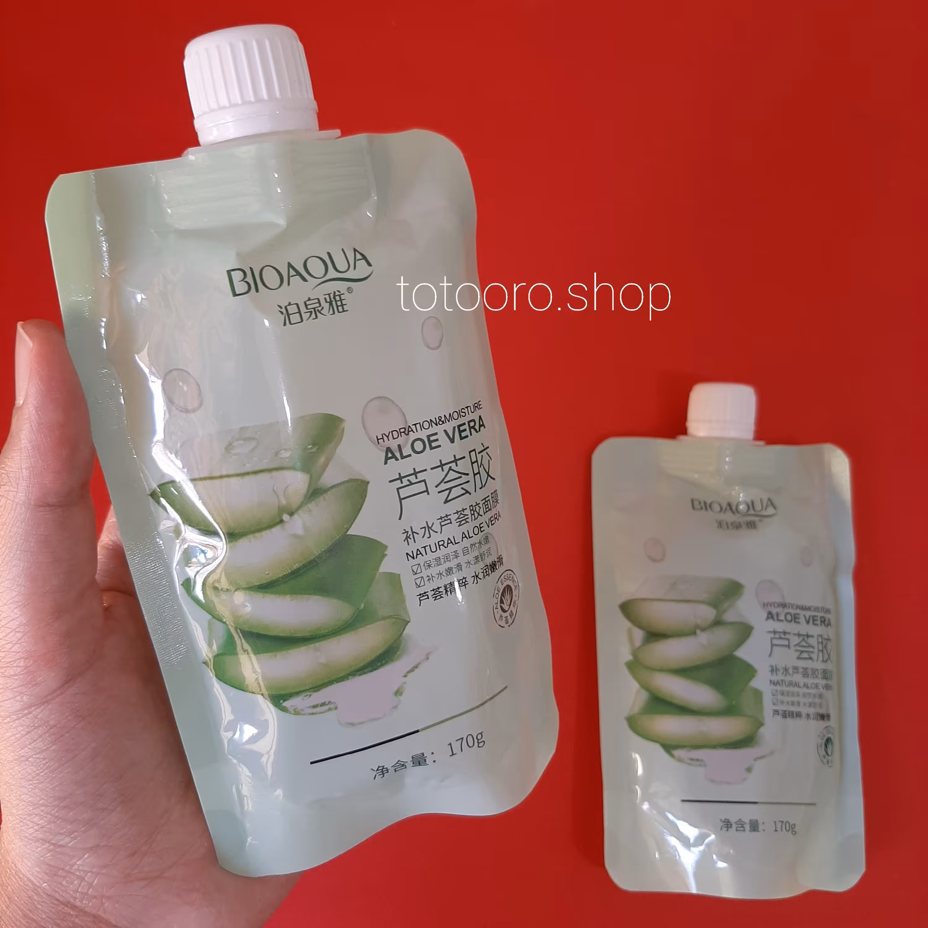 ژل آبرسان و مرطوب کننده آلوئه ورا  اورجینال 170 گرمی بیوآکوا با قدرت آبرسانی و مرطوب کنندگی بالا. آبرسان 
