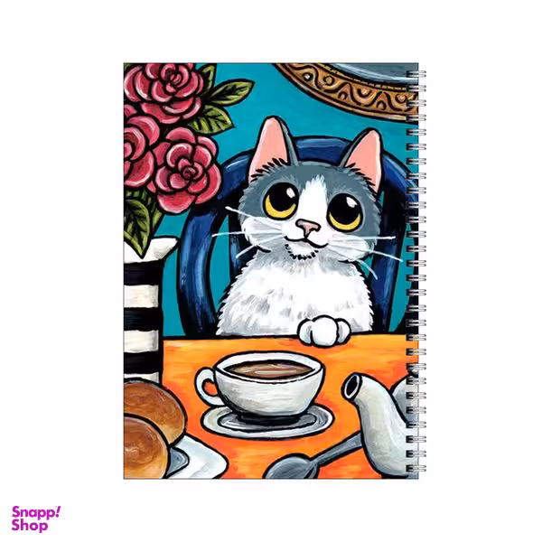 دفتر مشق 50 برگ بامبیلیپ طرح عصرانه با گربه مودب کد 2055953