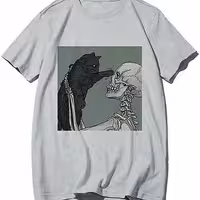 تیشرت سفید اسپان طرح اسکلت