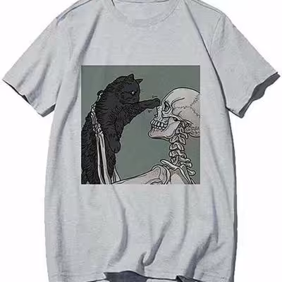 تیشرت سفید اسپان طرح اسکلت