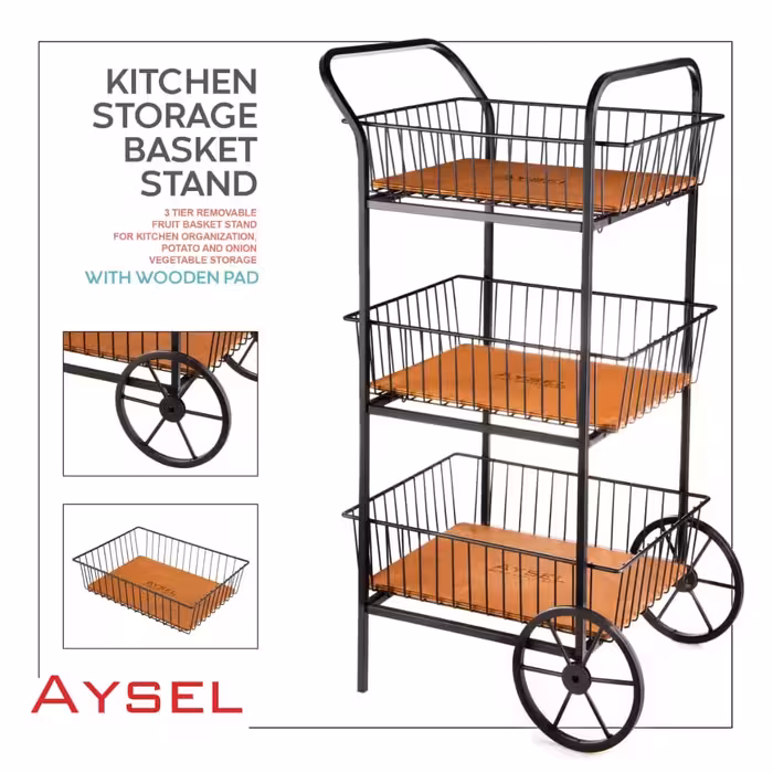 جای سیب زمینی پیاز 3طبقه مدل آیسان آیسل1108