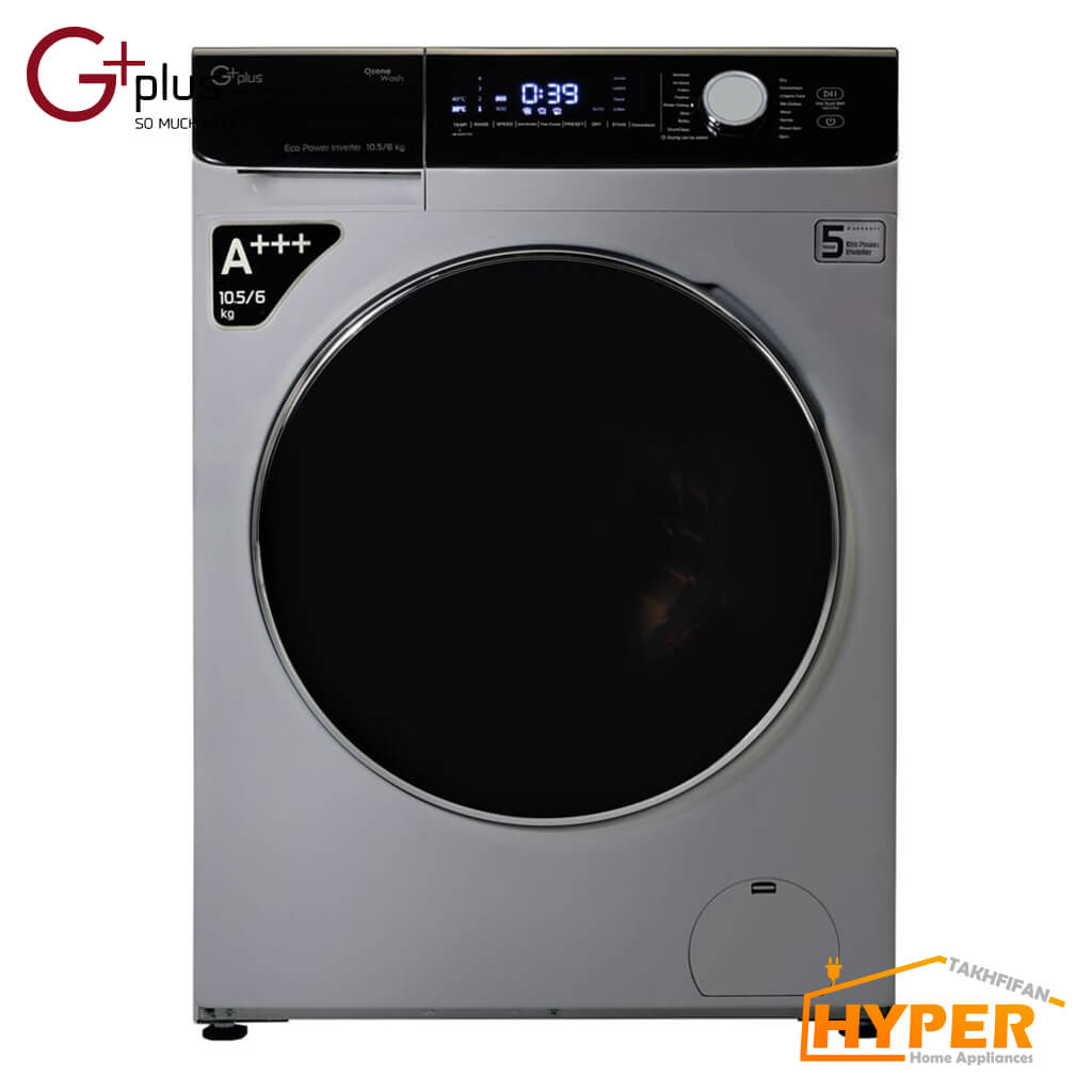 ماشین لباسشویی جی پلاس GWM-KD1059T تیتانیوم 105 کیلویی