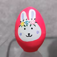 تخم مرغ رنگ سال طرح خرگوش  سفالی  