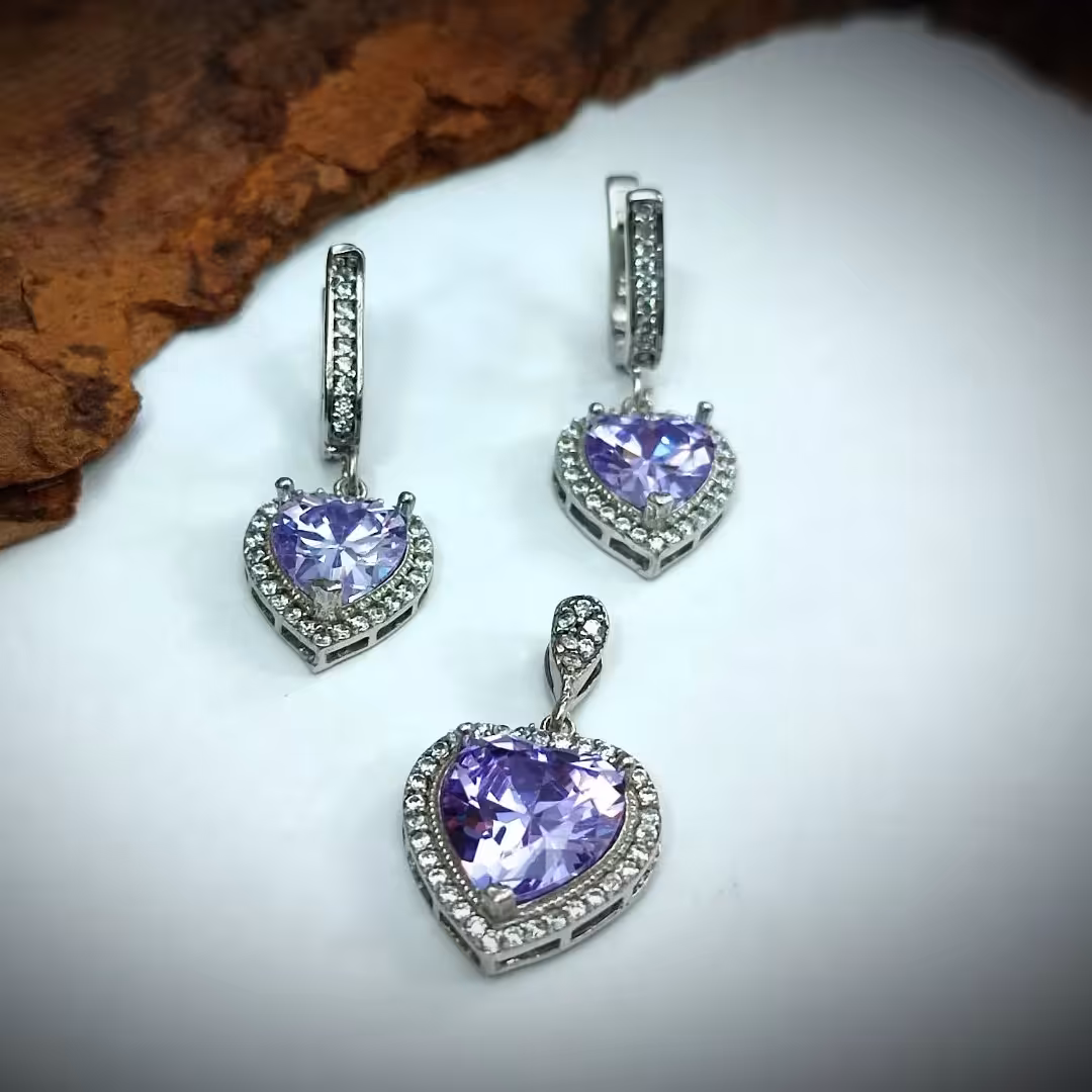 نیم ست زنانه طرح جواهر با نگین آمیتیس