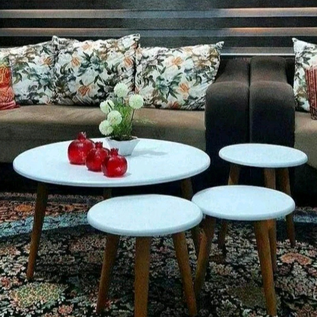 میز عسلی فانتزی 4تیکه وکیوم زد خش پایه پیچی جنس عالی 1234