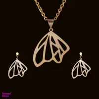 نیم ست طلا 18 عیار زنانه سانا گالری مدل پروانه کد D9979