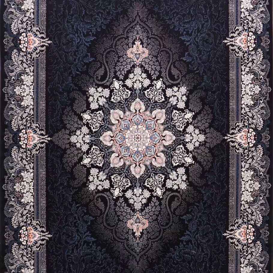 فرش  اکرلیک  12 متری 700 شانه طرح دنیز رنگ سرمه ای کد N296