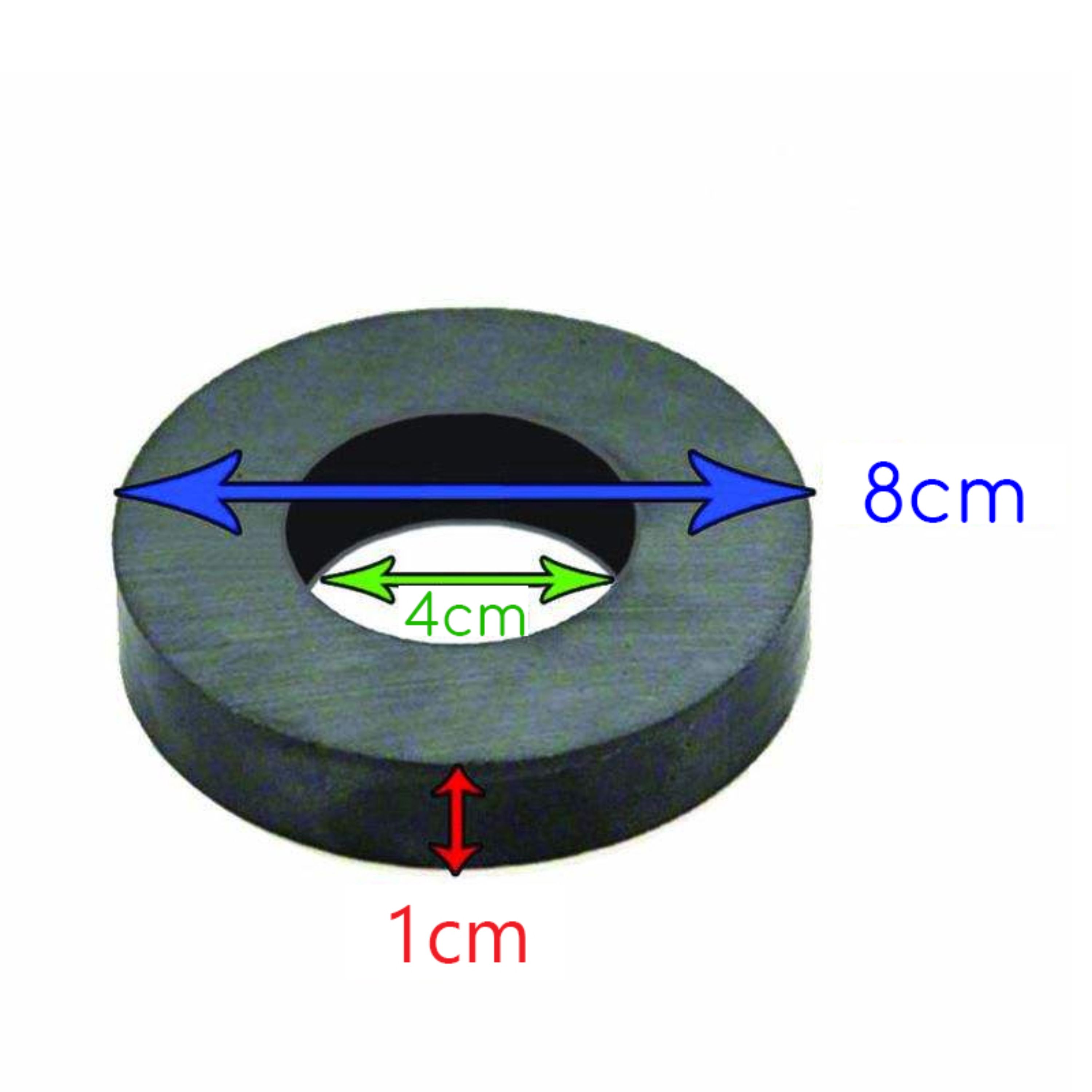 آهنربا سرامیکی حلقه ای 80x80x10 (مگنت 8 سانتی متری)