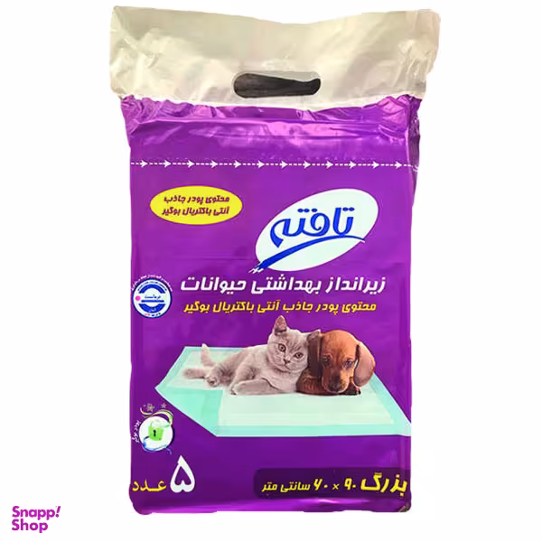 زیر انداز بهداشتی حیوانات خانگی تافته (Tafteh) مدل 6090 بسته 5 عددی