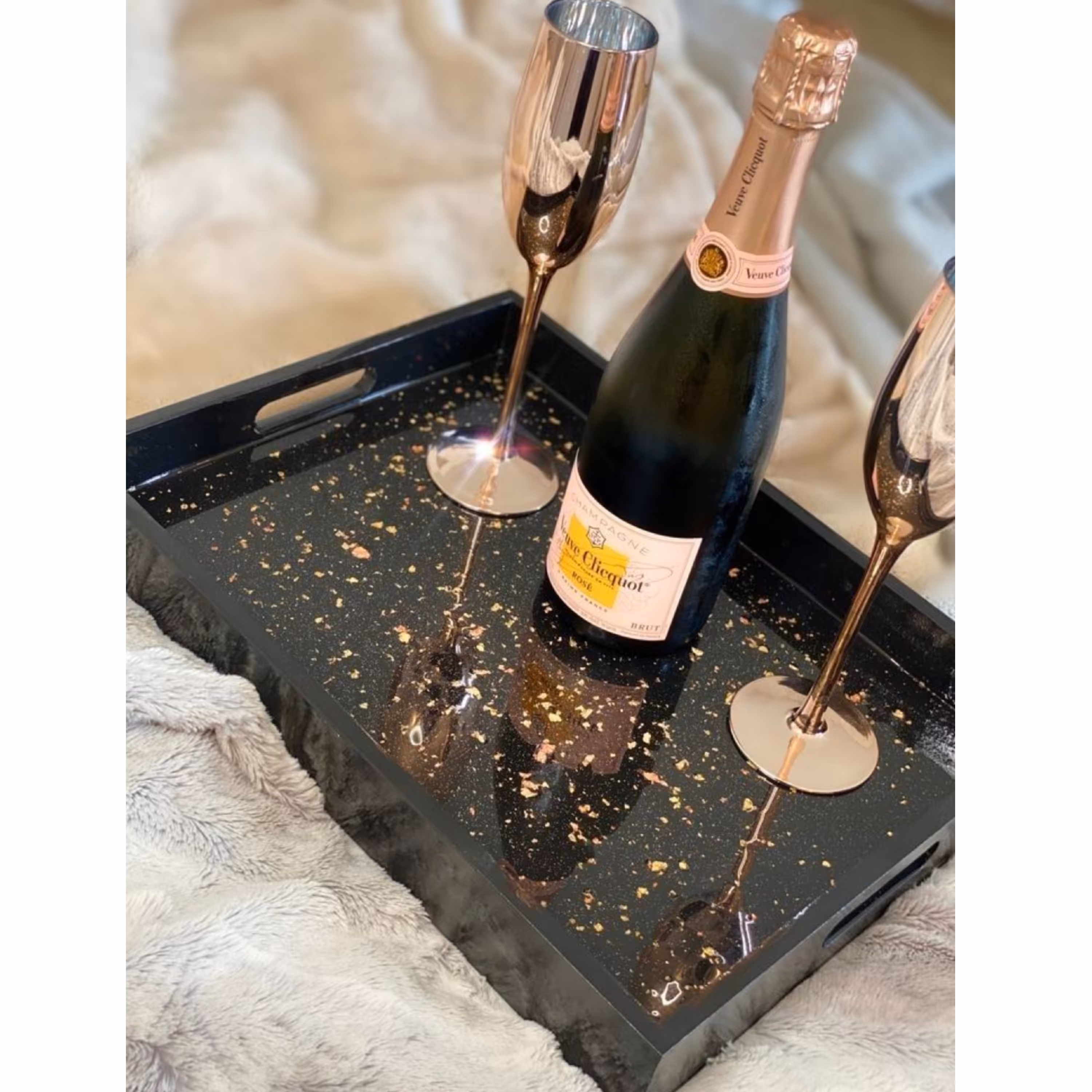 سینی رزین جهیزیه طرح ستاره طلایی 