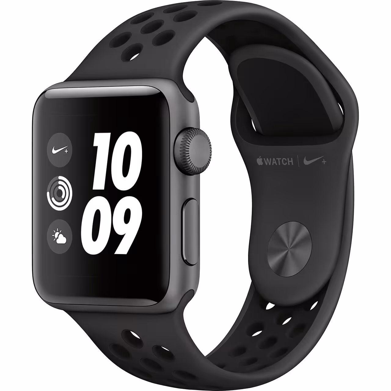 ساعت هوشمند اپل واچ سری 3 مدل Nike Plus 38mm Space Gray Aluminum Case with Anthracite/Black Nike Sport Band