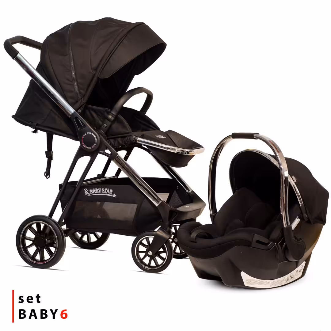 ست 3 تکه کالسکه بیبی استار مدل بیبی 6 baby star