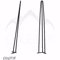 پایه فلزی سنجاقی 3 شاخ طول 75 سانت میلگرد توپر  نمره 10 فابریک با رنگ کوره ای
