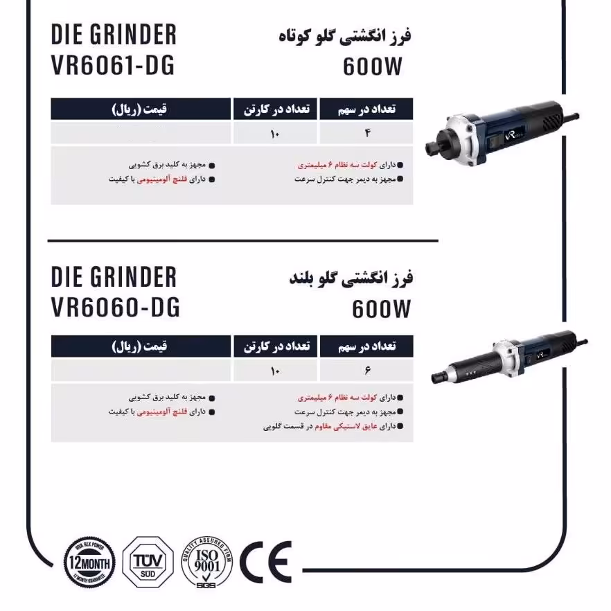 فرز انگشتی گلو کوتاه 600 وات 