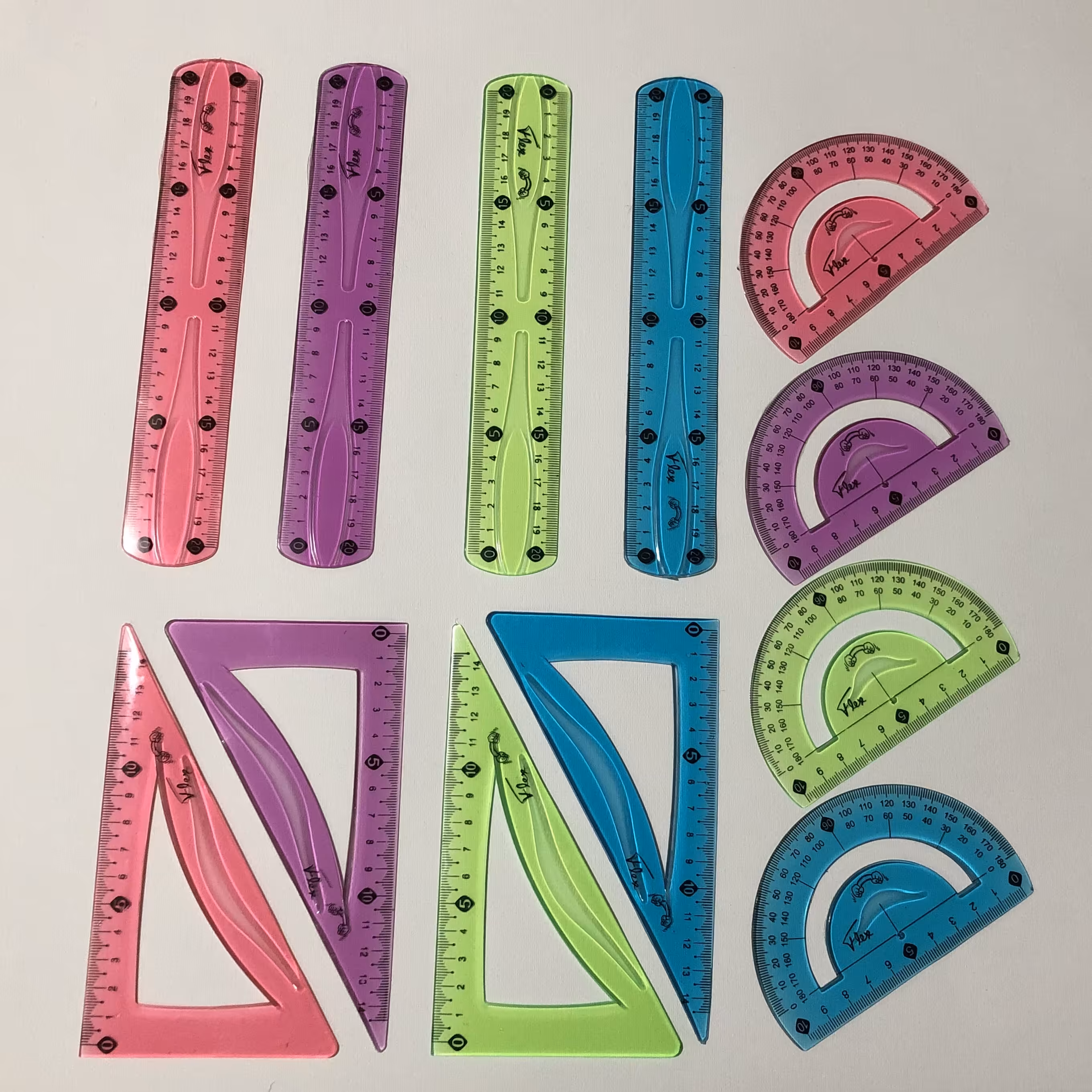 ست خط کش و گونیا و نقاله ژله ای