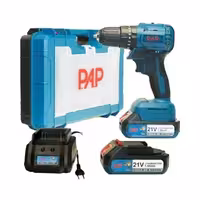 دریل شارژی 21 ولت براشلس چکشی دو باطری P.A.P مدل BID-2115