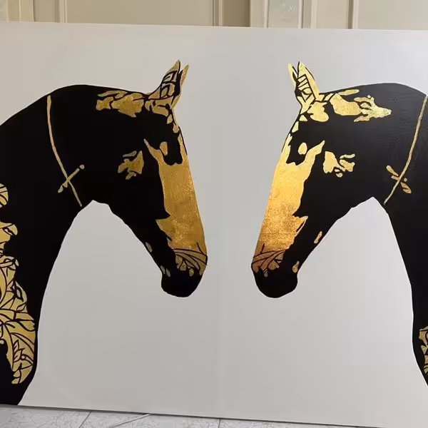 تابلو نقاشی و ورق طلا