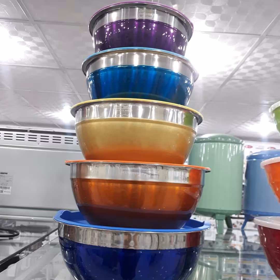 ظروف استیل 5 تیکه رنگی