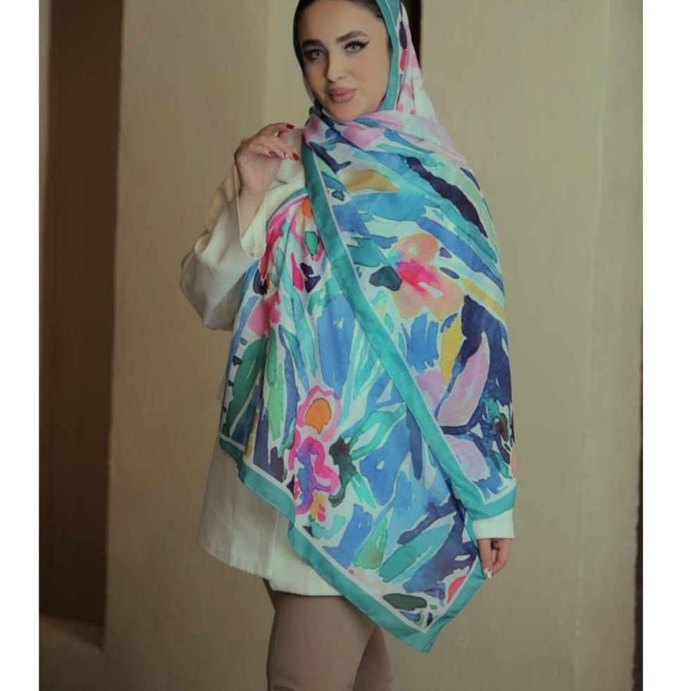 شال نخی اسلپ رنگی کله غازی منگوله دار دور دوخت ارسال رایگان