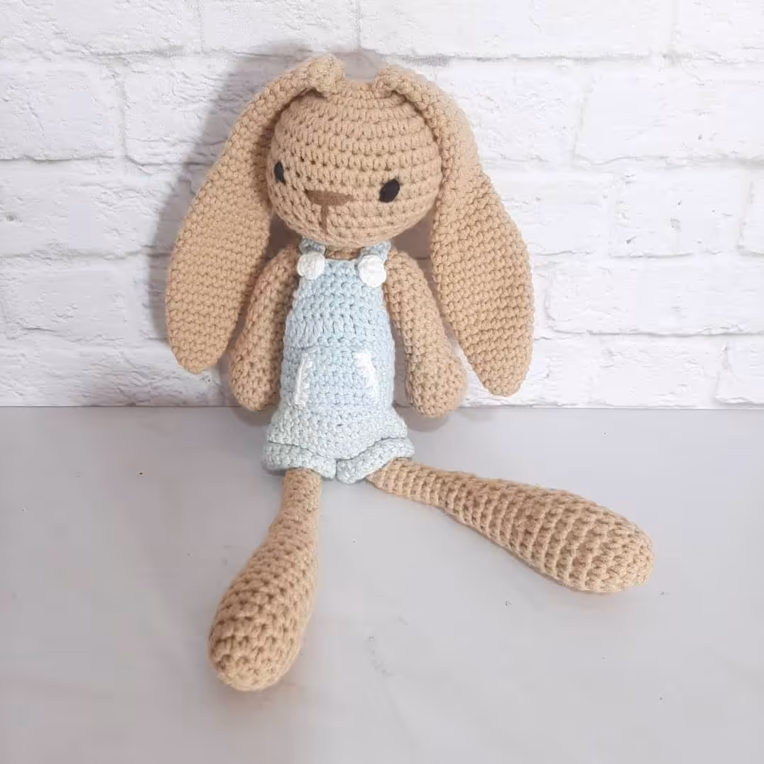 عروسک دستباف خرگوشی حجیم و بسیار با کیفیت و 20 سانتی 