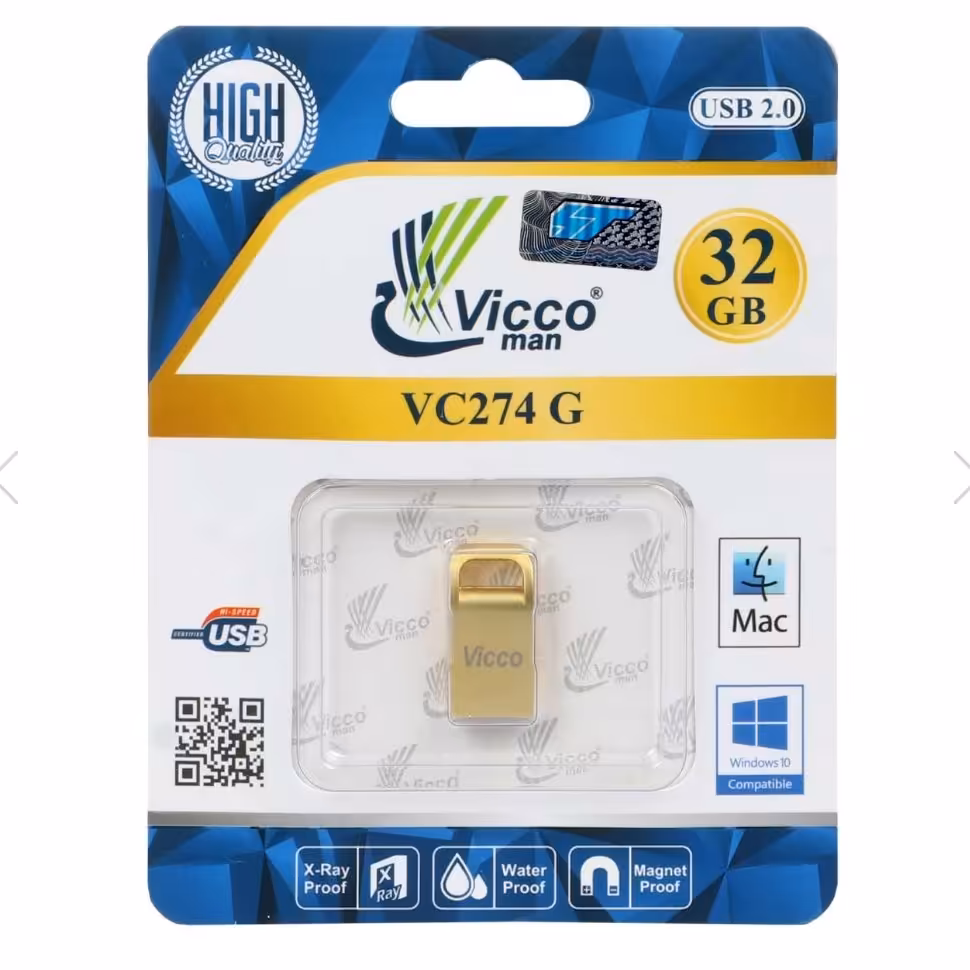 فلش 32 گیگ فلزی ( بند انگشتی) گارانتی مادام  برند Vicco man
