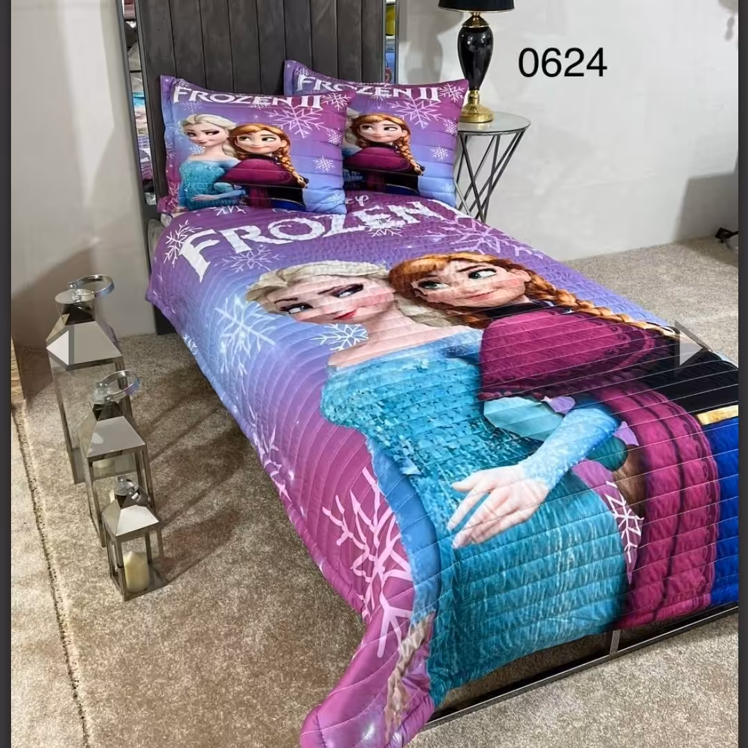 روتختی یک نفره سه بعدی السا و آنا(ضمانت پرز و رنگ )