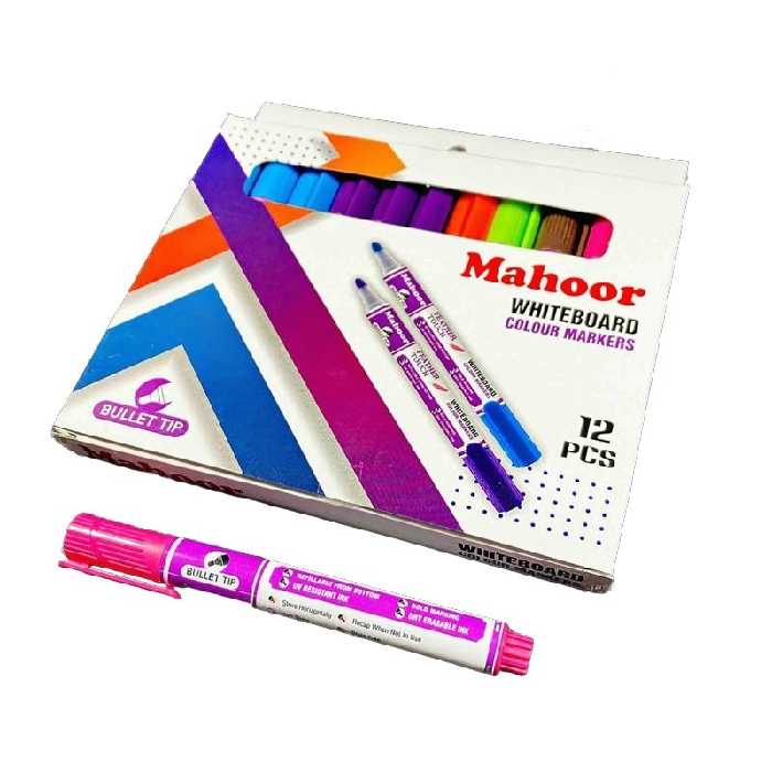 ماژیک وایت برد 12 رنگ ماهور