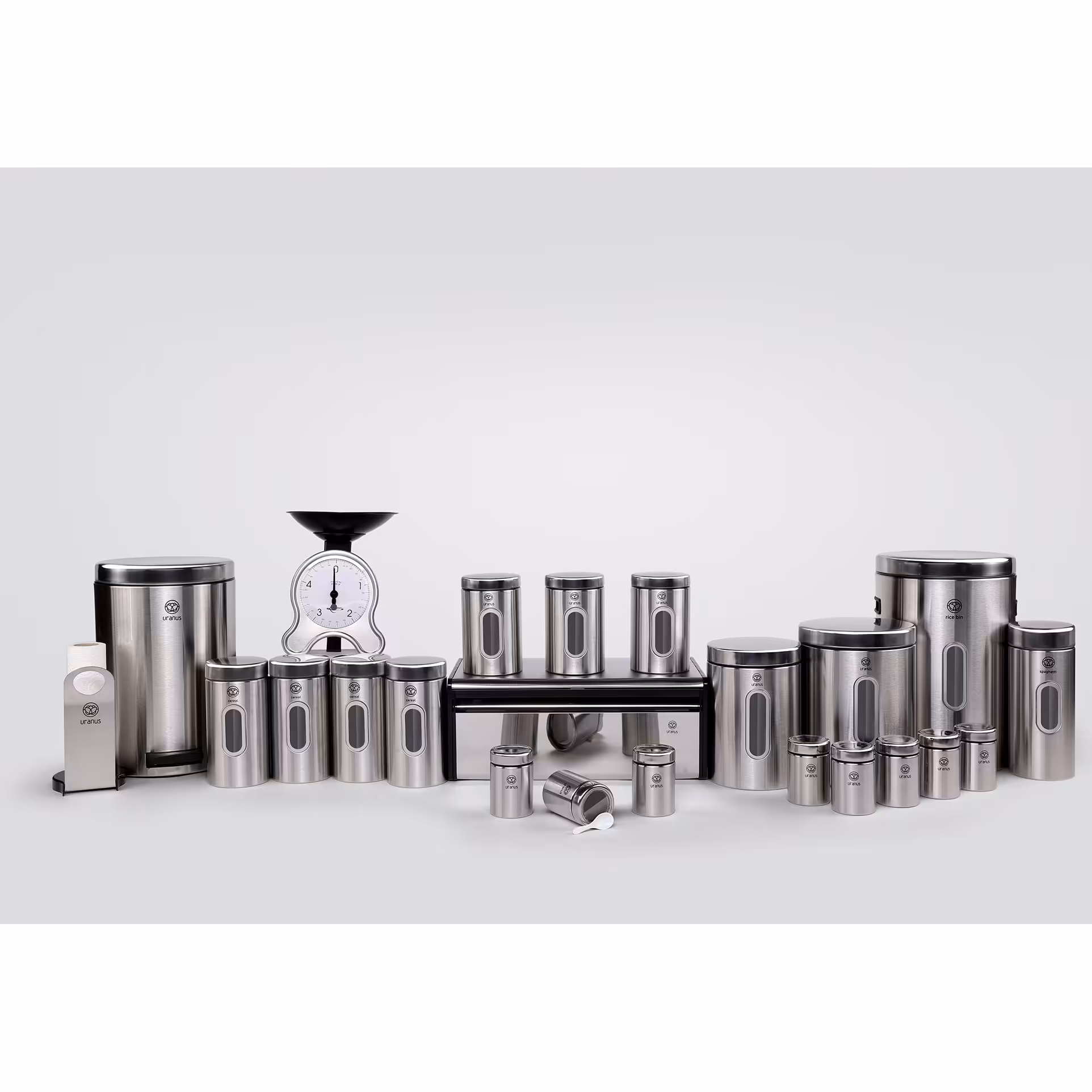 سرویس آشپزخانه اورانوس 23 پارچه استیل خشدار با درب استیل