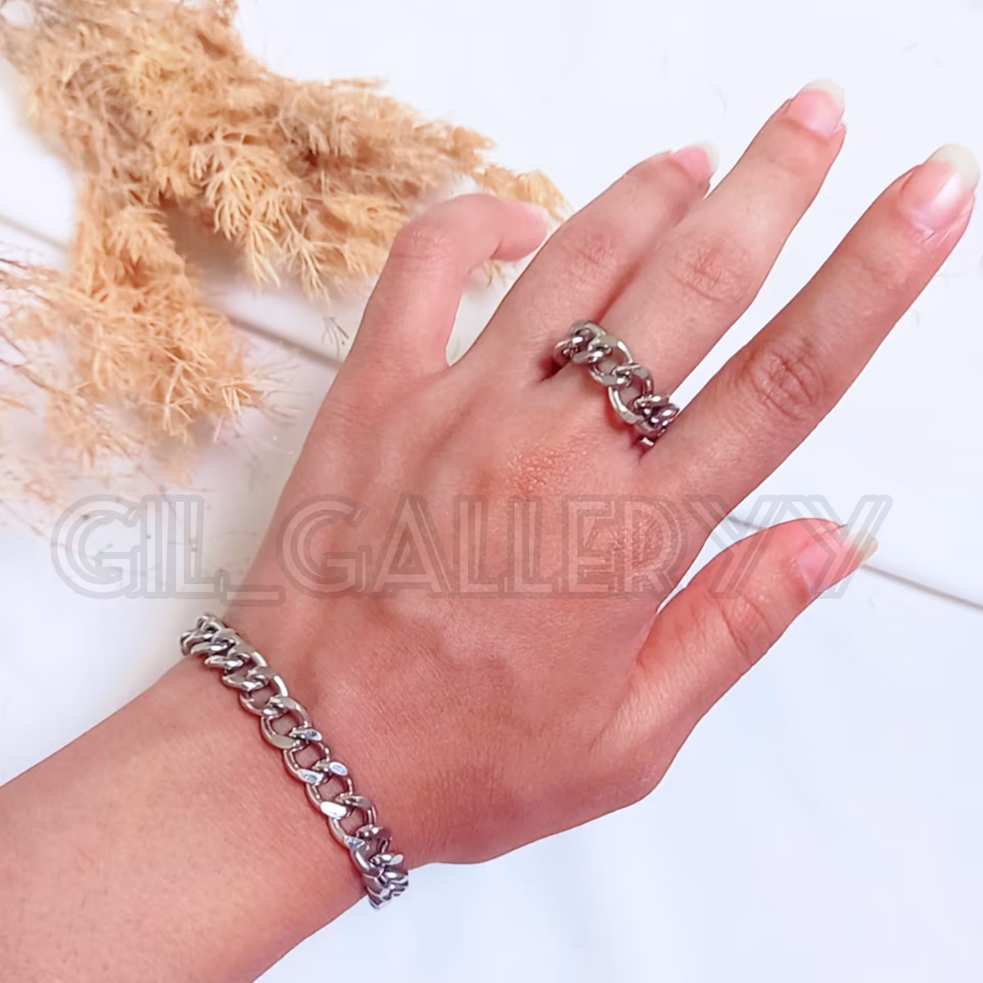 دستبند و انگشتر کارتیر استیل رنگ ثابت