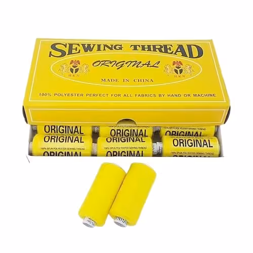 قرقره نخ خیاطی اورجینال زرد (بسته 12 عددی)