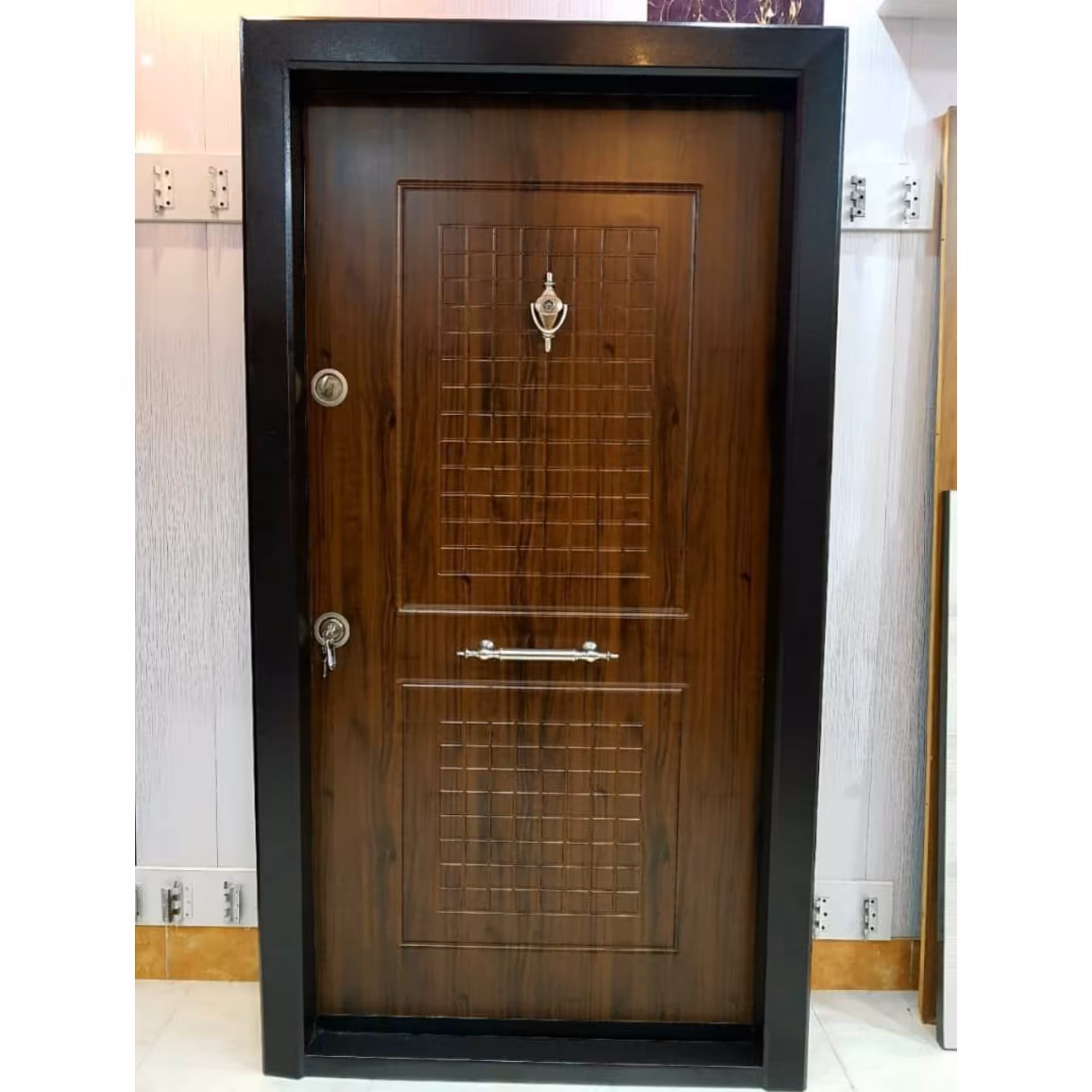 درب ضد سرقت مدل دو قاب  cnc روکش پی وی سی