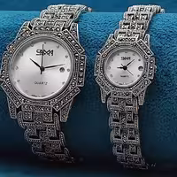ساعت نقره ست مردانه و زنانه