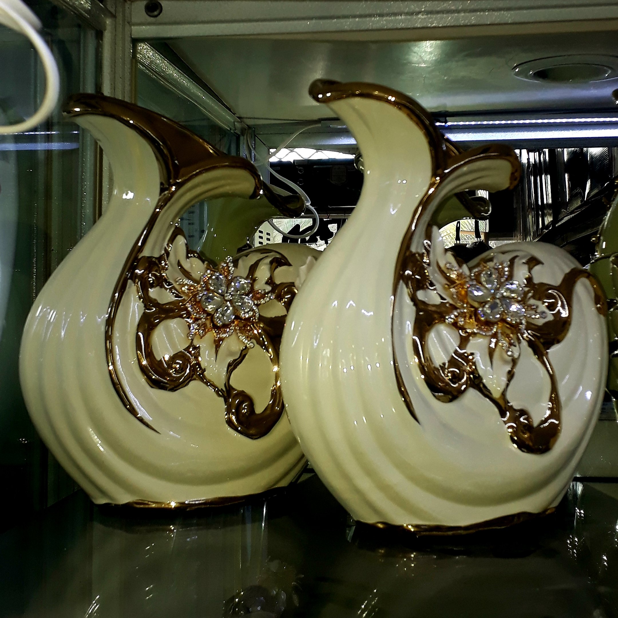 گلدان چینی طرح حلزونی الماسی تکی و جفتی