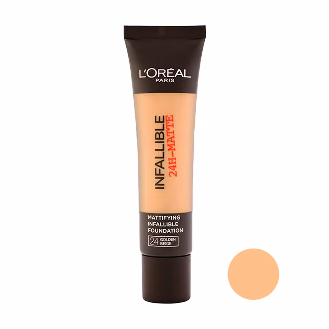 کرم پودر لورال تیوپی سری Infallible 24H Matte شماره 24 حجم 35 میلی لیتر