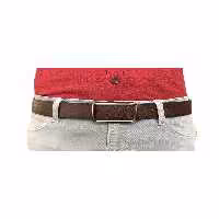 کمربند چند رنگ مردانه و زنانه چرم اصل جدید قهوه ای تیره بادوام با سگک نیکل مشکی 4 سانتی متری GoDeri