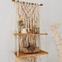 شلف دوطبقه مکرومه بافت طرح منگوله