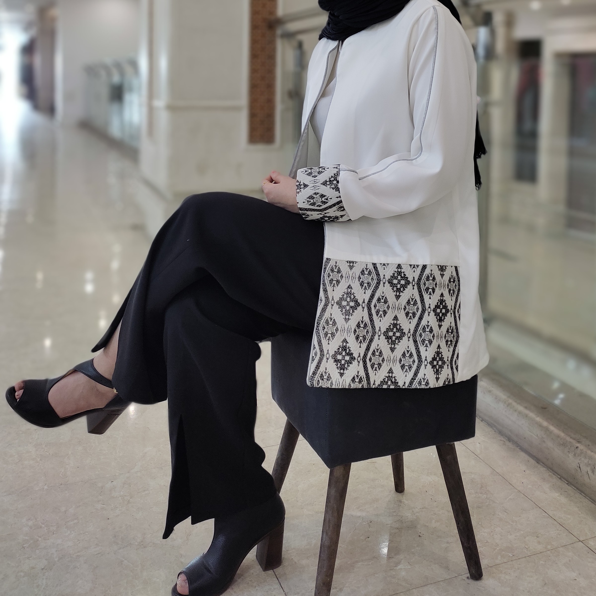 مانتو کتی ژاکارد مغزی دوزی