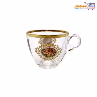 فنجان چری بلینک مکس طلایی گلدار کد b95