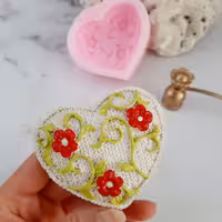 قالب قلب بافت گلدار