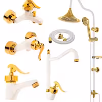 ست شیرالات 6 تیکه مدل نیکا (سفید طلا)