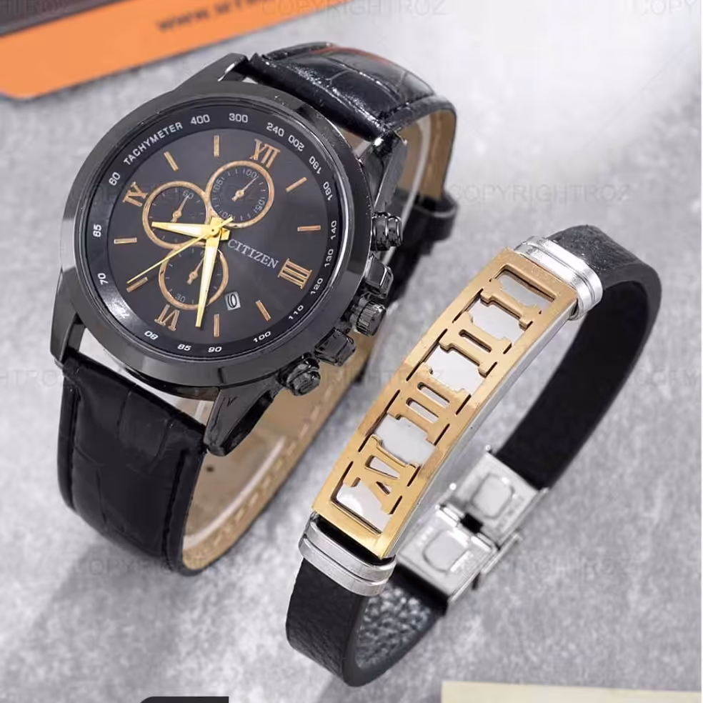 ست مدل 1603 ساعت مچی و دستبند مردانه سیتیزن CITIZEN 
