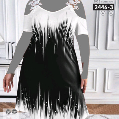 تونیک مجلسی سرشانه باز بیگ سایز کد 2446