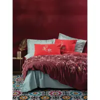 ست ملحفه کاتن باکس مدل Feminen Showy Yesil دو نفره 4 تکه