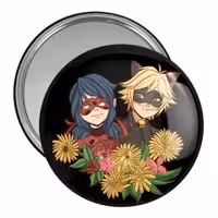 آینه جیبی خندالو مدل پسر گربه ای و دختر کفشدوزکی کد 25037