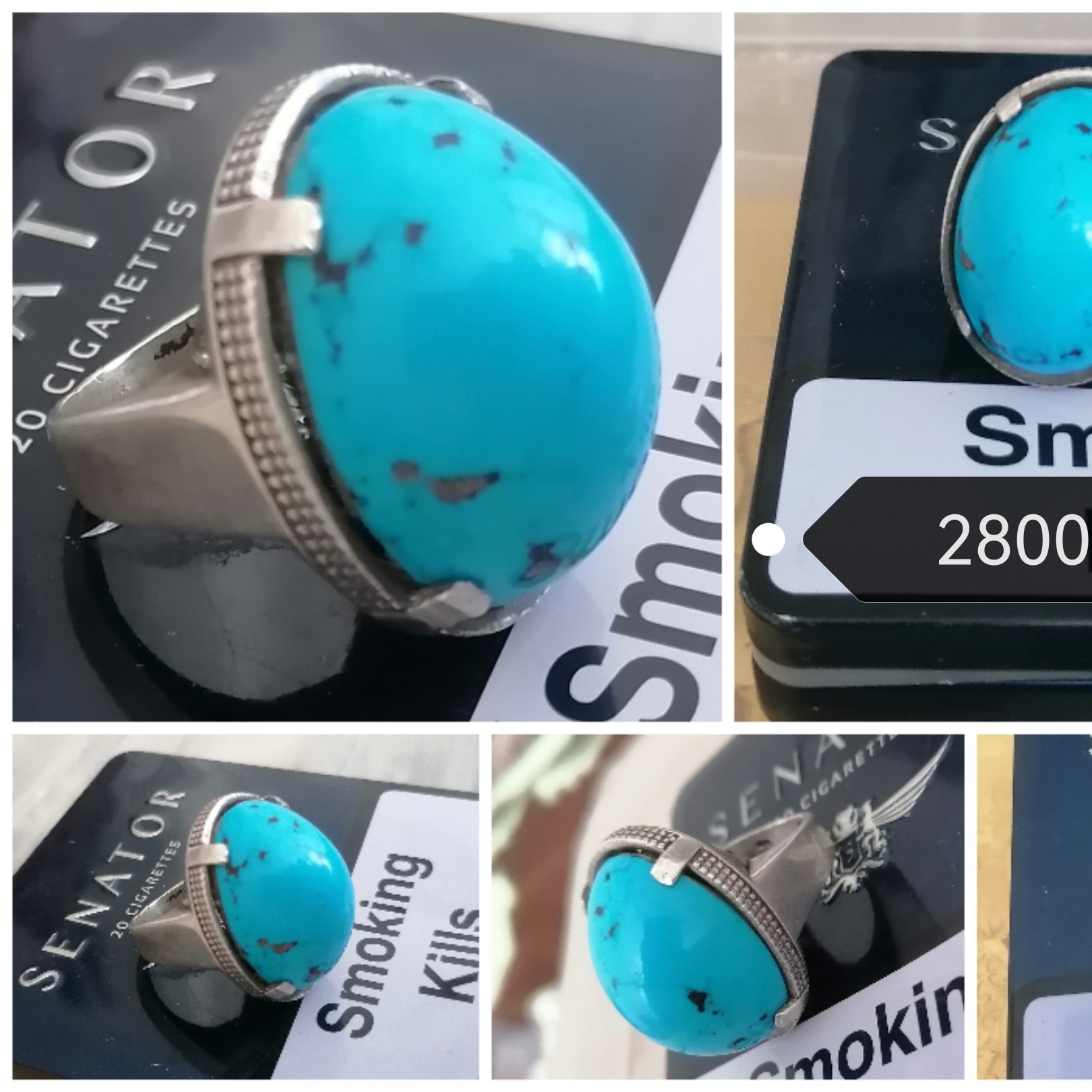 انگشتر فیروزه پاک معدنی اصل نیشابور با رکاب نقره دستساز سنگین عیار بالا و مارک