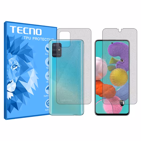 گلس صفحه نمایش و پشت گوشی سامسونگ Galaxy A51 مدل مات برند تکنو کد SS