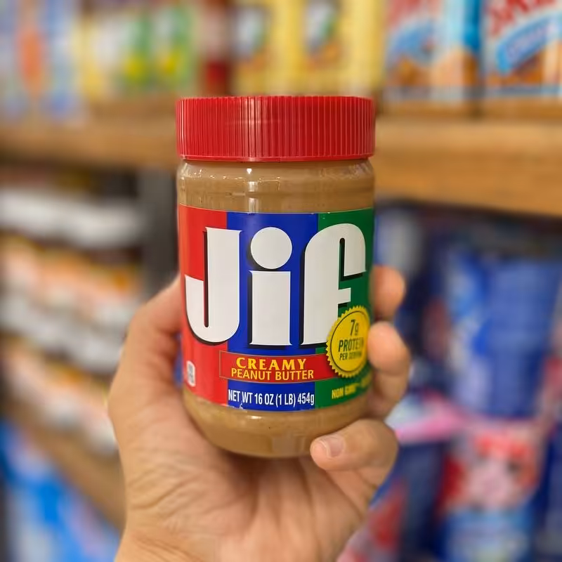 کره بادام زمینی جیف  jif  قرمز اورجینال 450 گرمی