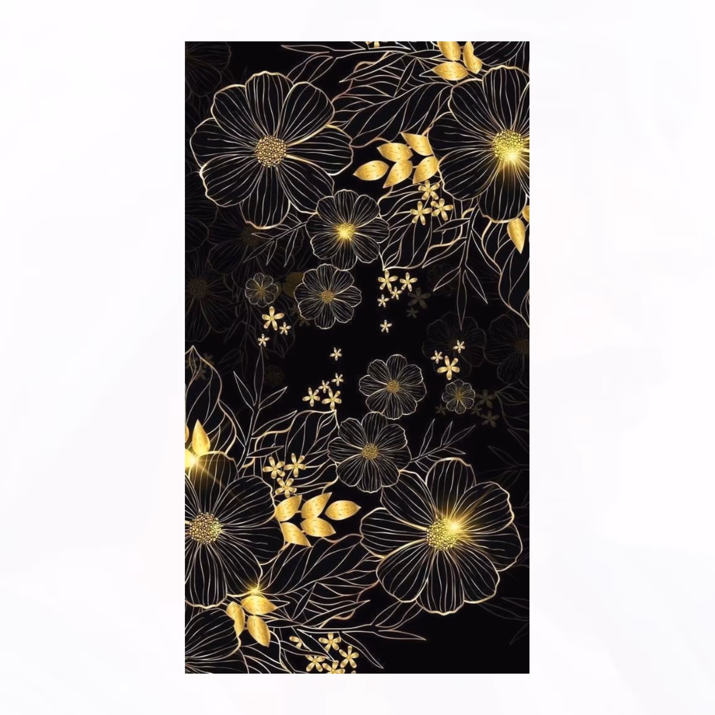 تابلو نقاشی گل های طلایی