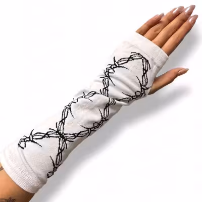 ساقدست سیم خاردار سفید انگشتی نخ پنبه فری سایز