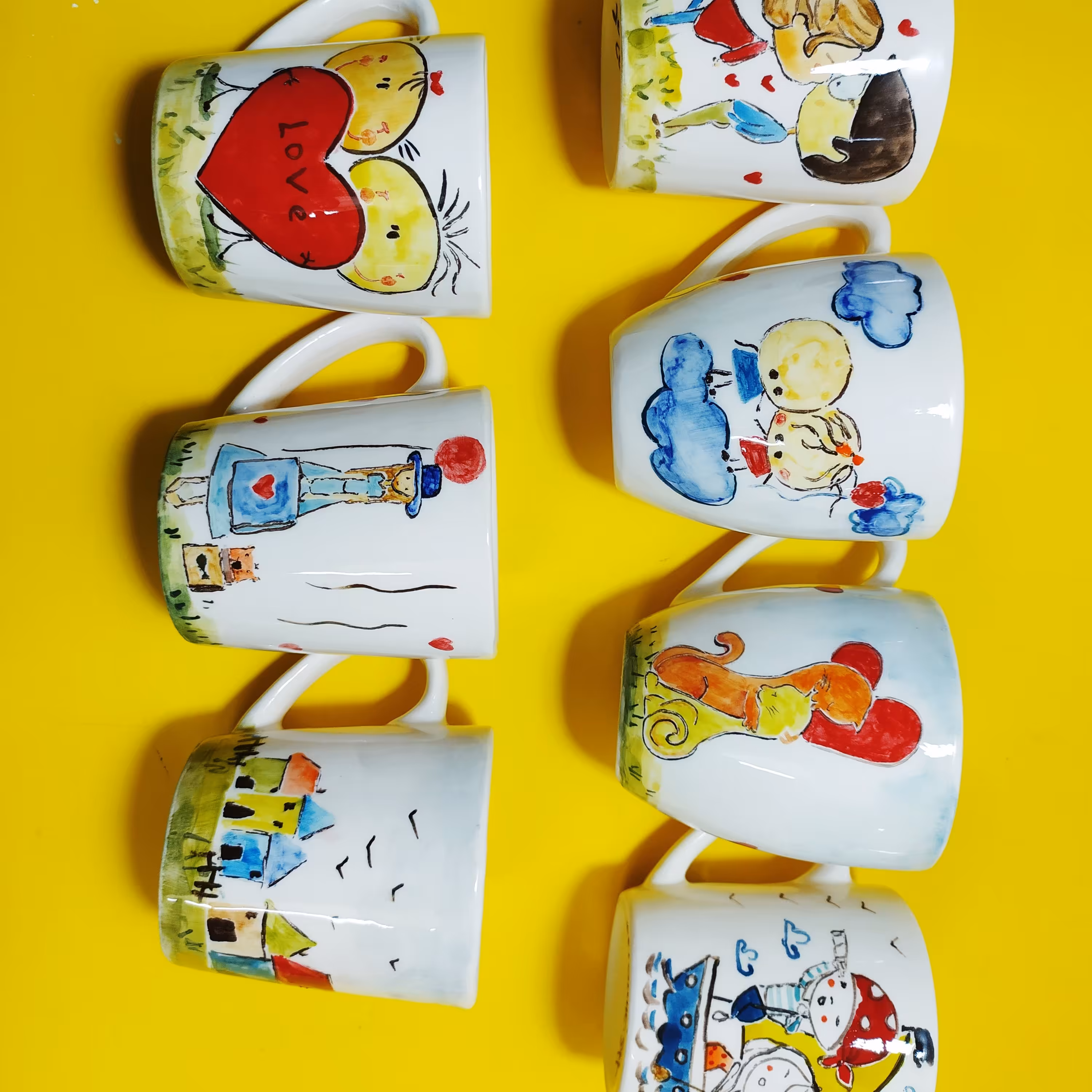 لیوان سرامیکی نقاشی زیرلعابی